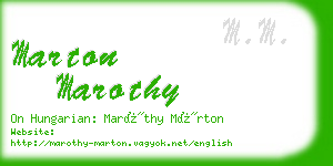 marton marothy business card